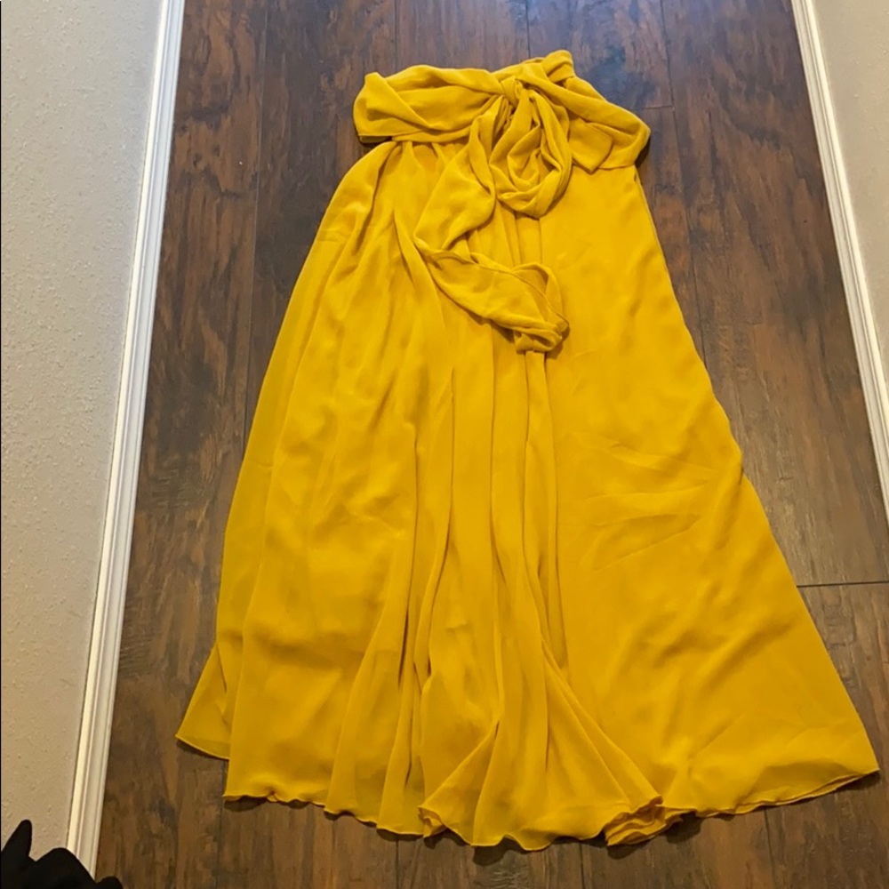 Long Flowy Mustard Skirt